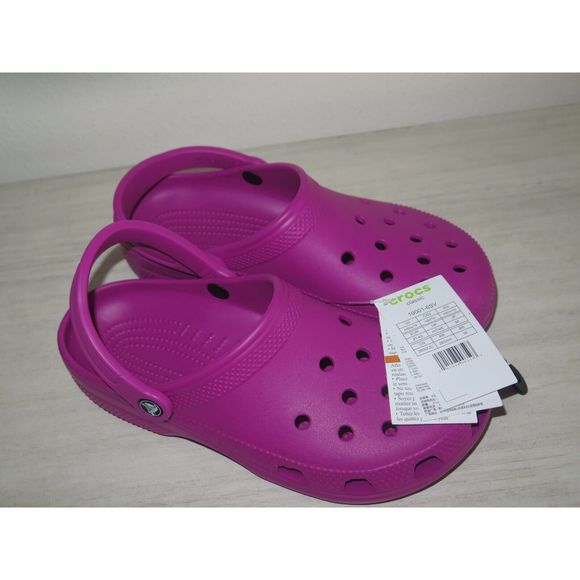 Crocs 10001-6SV Men's Sz 8 Women's Sz 10 Fuchsia Fun Classic Clogs - Picture 7 of 9